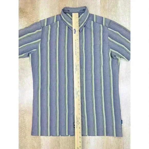 Kuhl Suncel Shirt Men’s Small Gray Vertical Stripe Metal Button-Up Outdoor - Picture 5 of 7